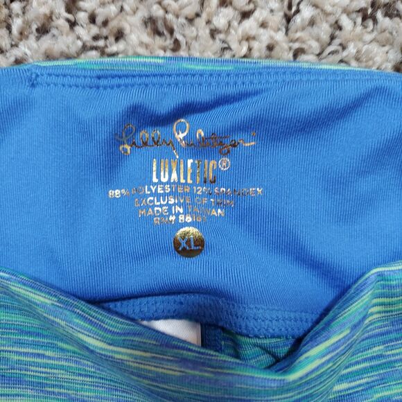 Lilly Pulitzer Luxletic Leggings in Brilliant Blue Space Dye Womens Sz XL Sporty - Picture 2 of 5